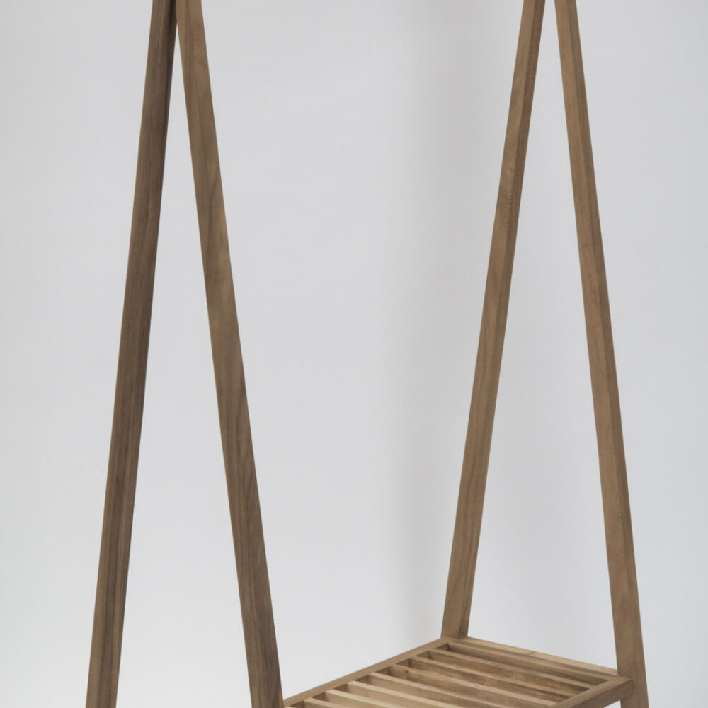 Totem Clothes and Shoe Rail - Scandi style wooden hanging rail.