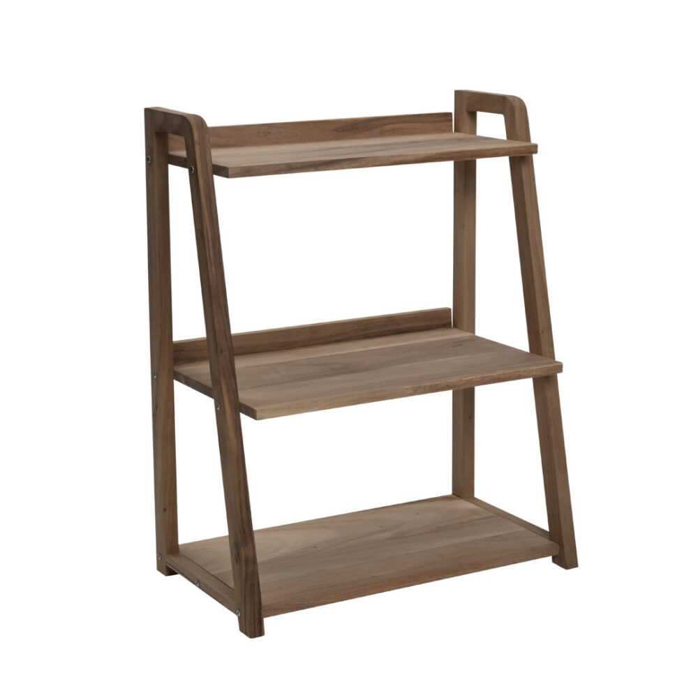Totem low shelf unit - Contemporary open wooden shelves.