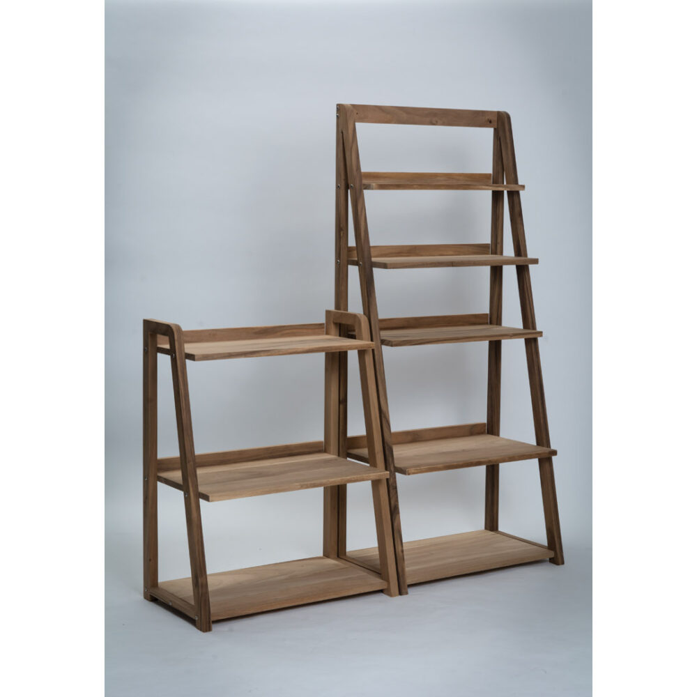 Totem Wooden Shelf Units - Group photo of both the tall and low shelf unit.