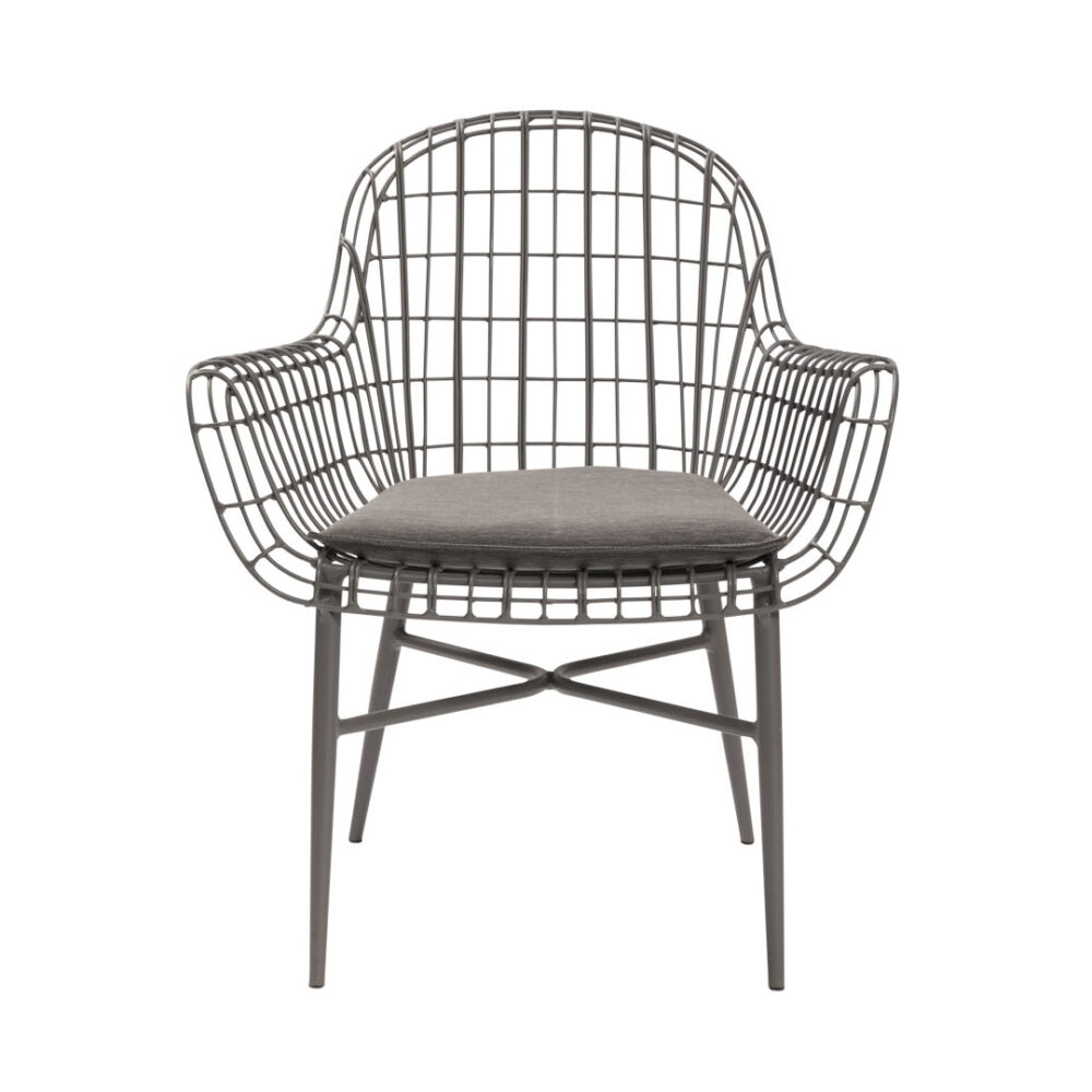 Tunis armchair Graphite - a view of the front of the chair