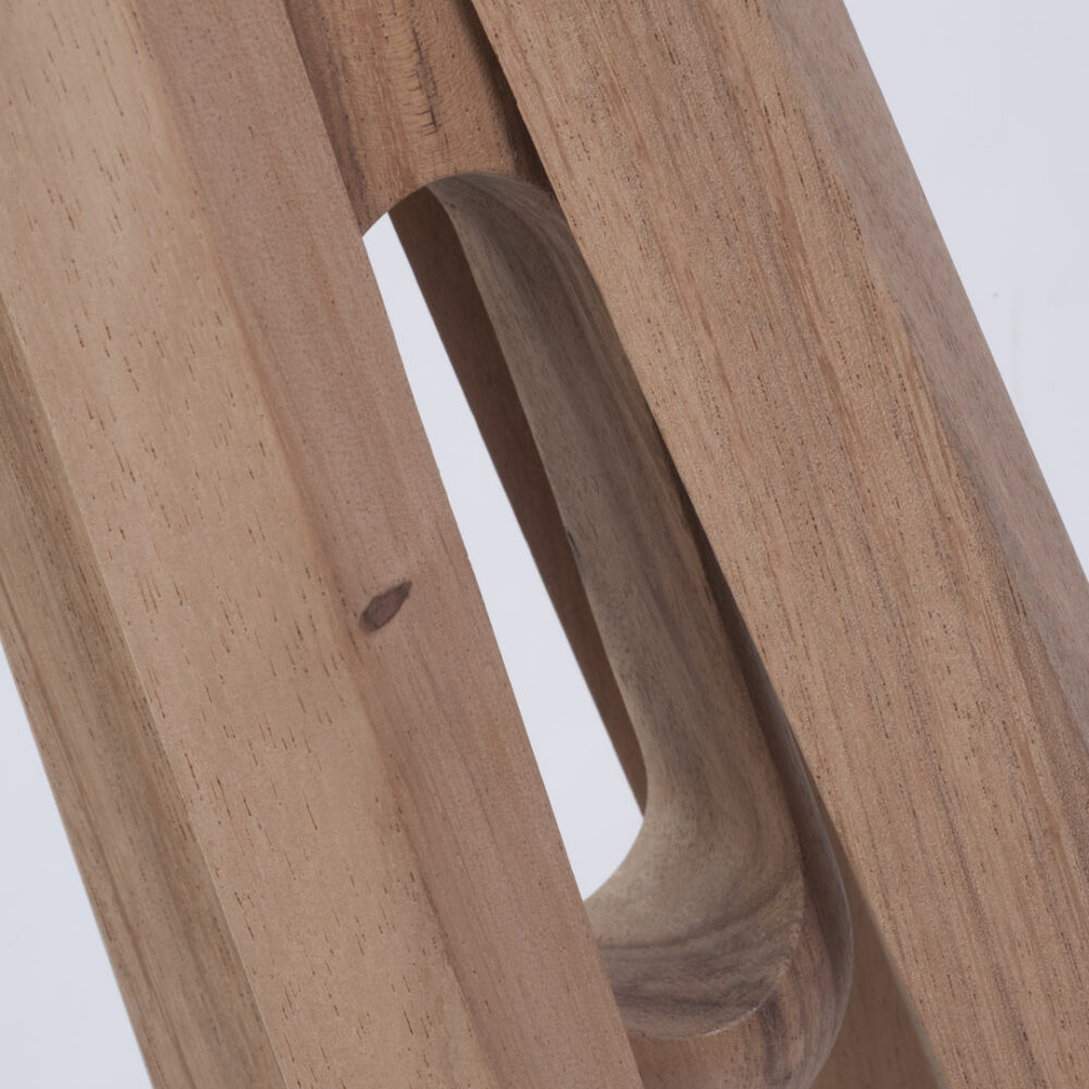 Totem wooden coat and hat stand - detail of the central hub with hole for an umbrella
