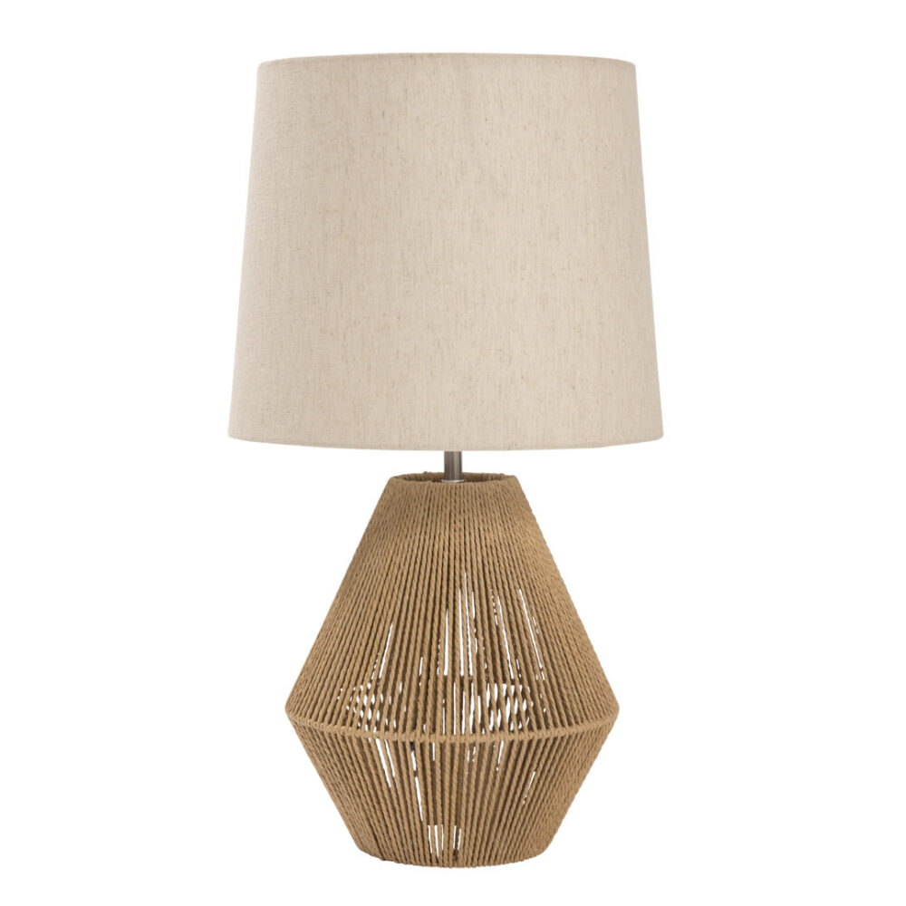 Giza woven table lamp - contemporary large woven table lamp in paper cord weave