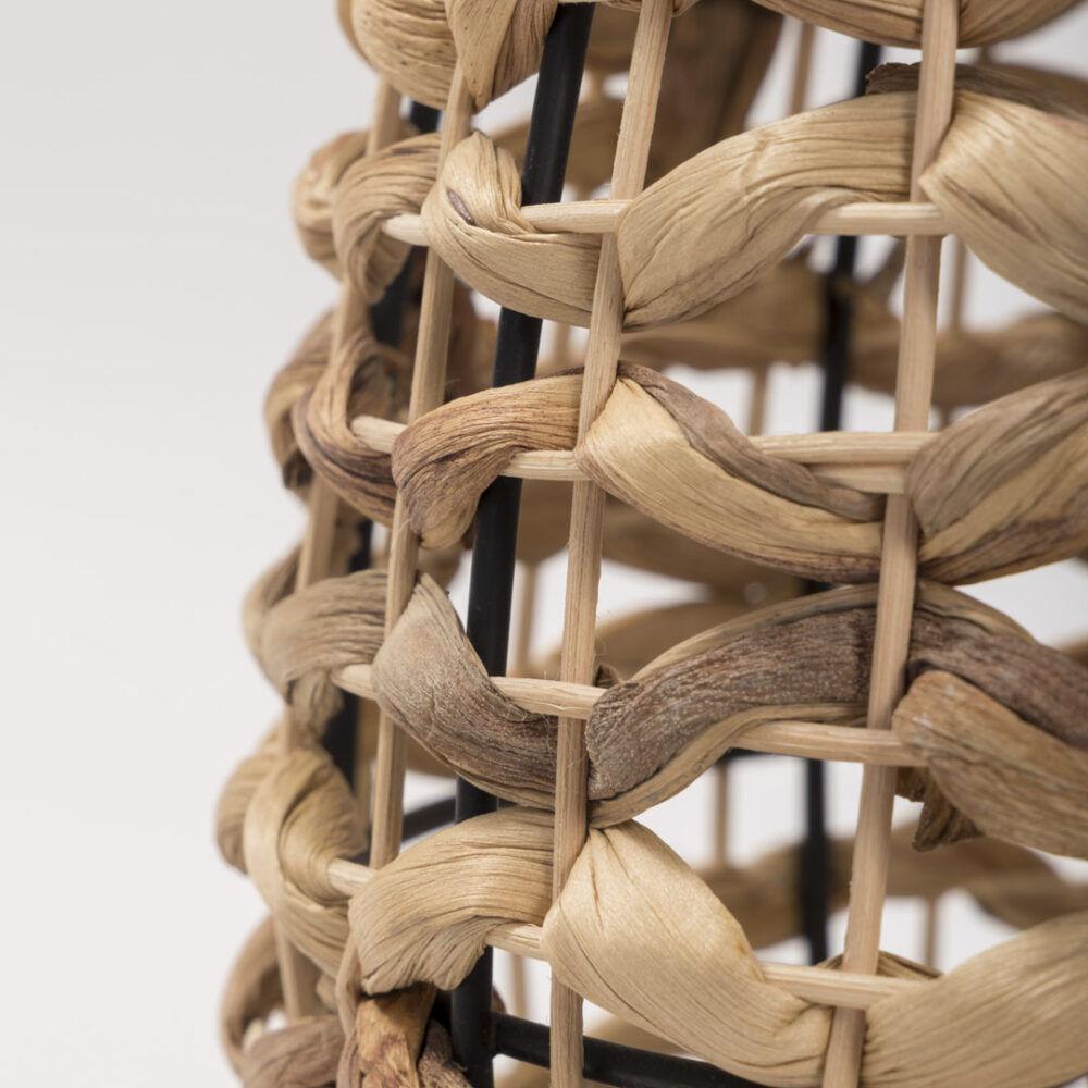 Open weave detail of Rabat woven elliptical lamp.