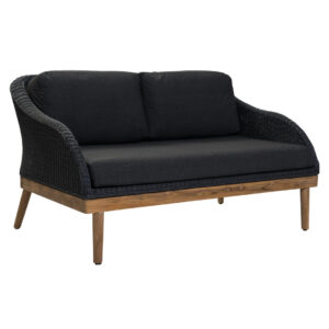 Harris outdoor 2 seater sofa - Contemporary outdoor sofa in slate weave with teak base and outdoor pads.