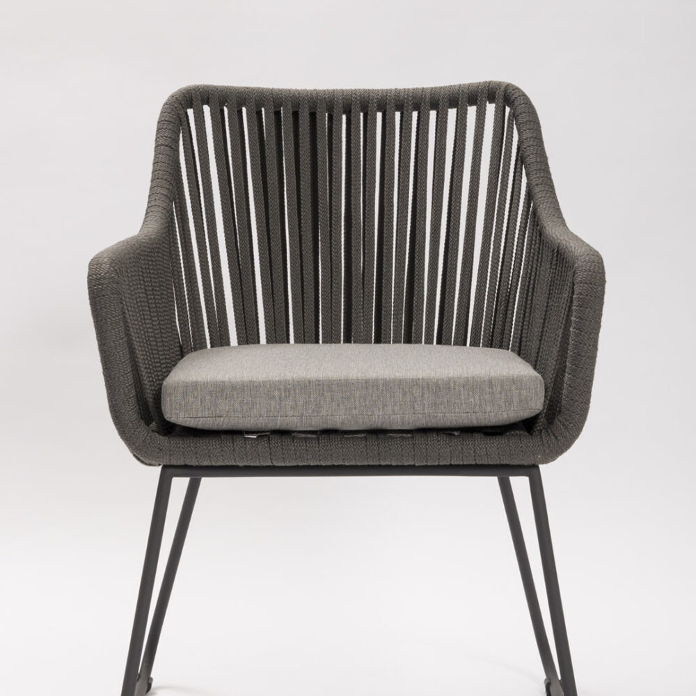 Genoa armchair - slate grey rope weave armchair - front view