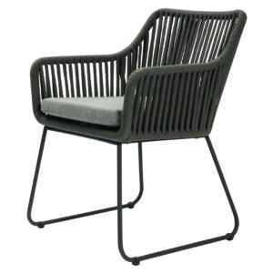 genoa outdoor armchair slate grey armchair woven in flat synthetic rope with ski-style legs