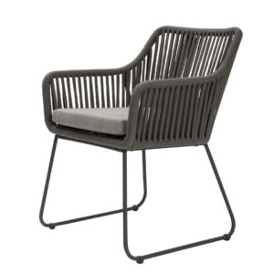 genoa outdoor armchair slate grey armchair woven in flat synthetic rope with ski-style legs