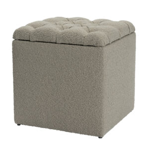 upholstered storage cube with buttoned lid