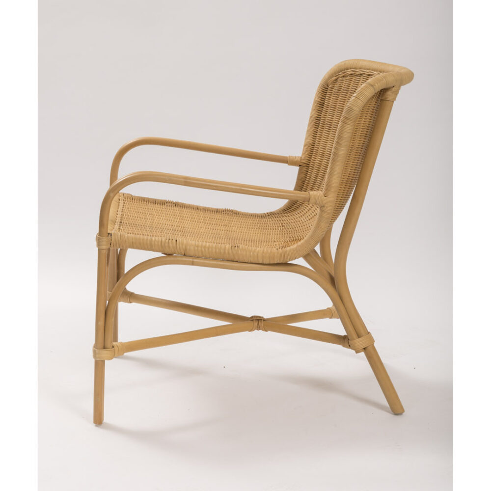 woven rattan easy chair - profile