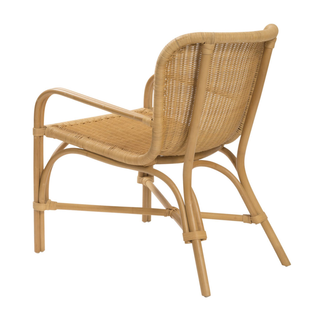 woven rattan easy chair - rear view