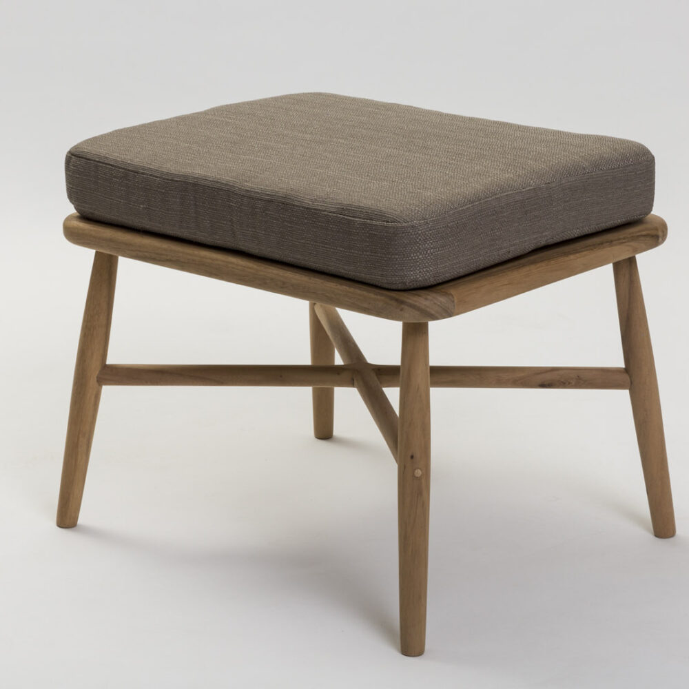 wooden scandi style footstool with pad