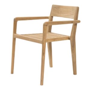 shoreditch outdoor dining chair with arms - plantation teak