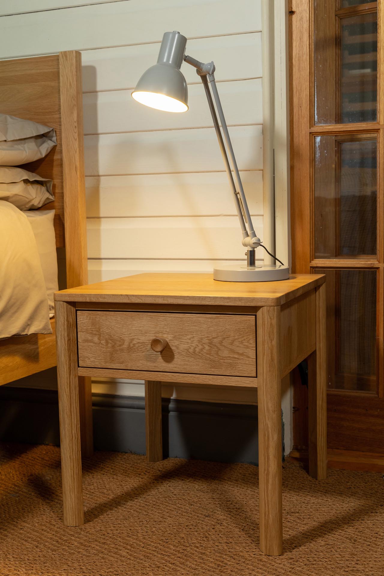 guest bedside table with bruges - mood