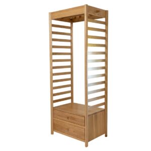 guest open wardrobe - oiled oak