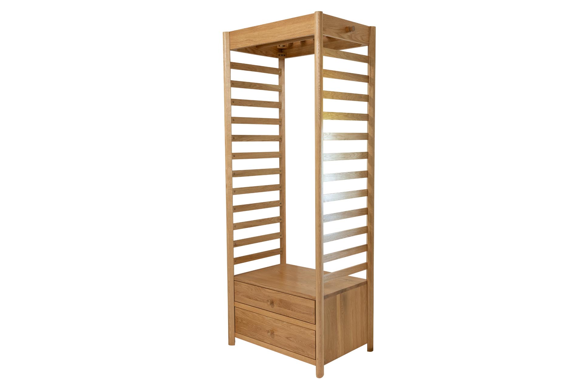 guest open wardrobe - oiled oak