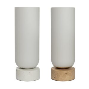 pillar table lamps - opaque glass shade with weighted stone base