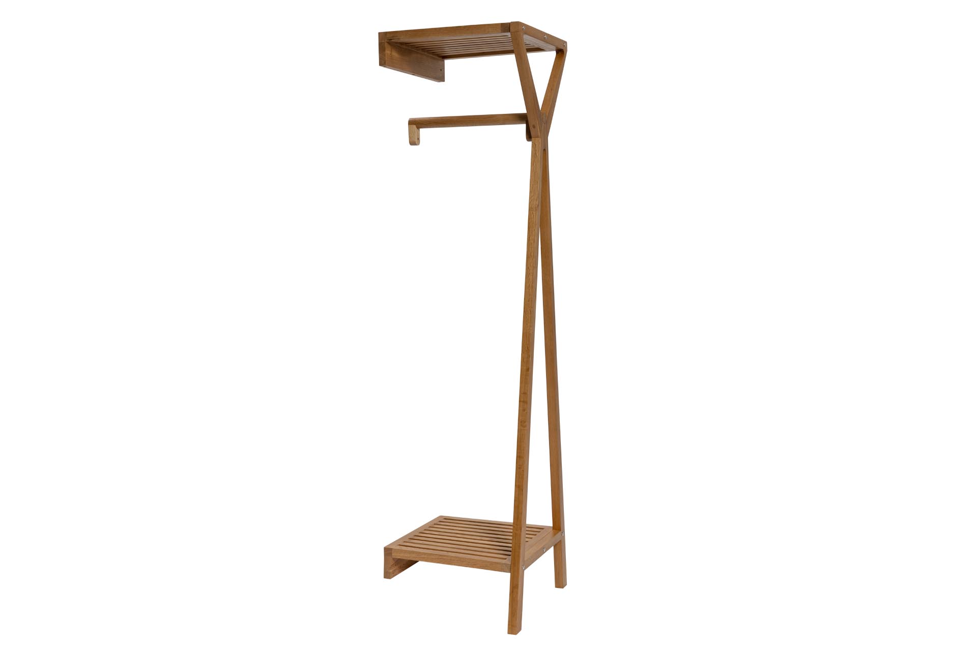 totem wall mounted rail with top shelf - oiled oak