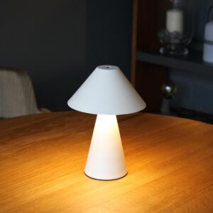 porcini led lamp - small cordless table lamp in off white - mood