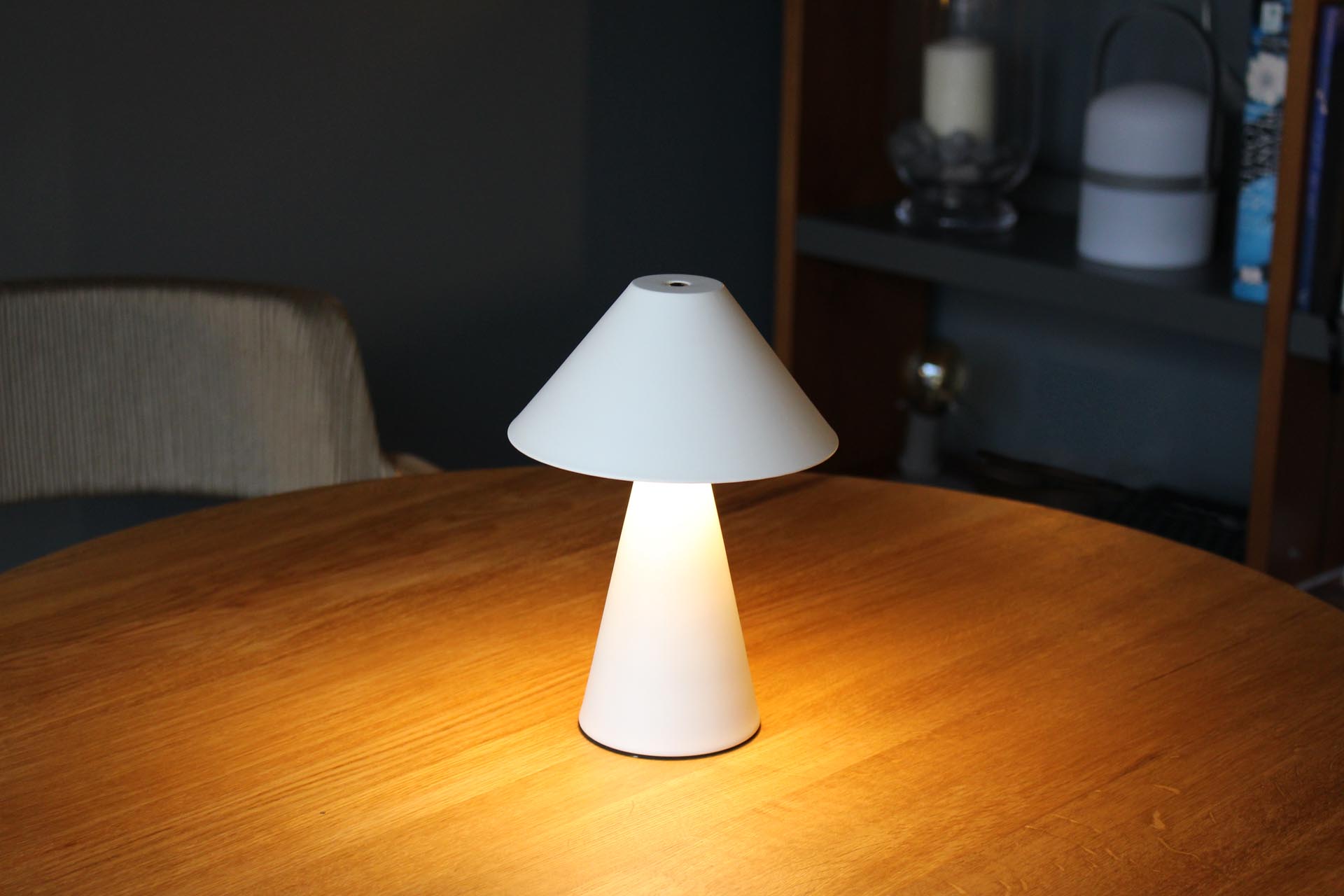 porcini led lamp - small cordless table lamp in off white - mood