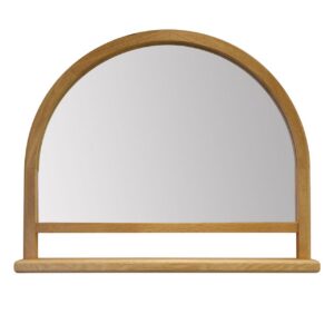 tor half moon mirror with shelf - solid oak mirror with small shelf